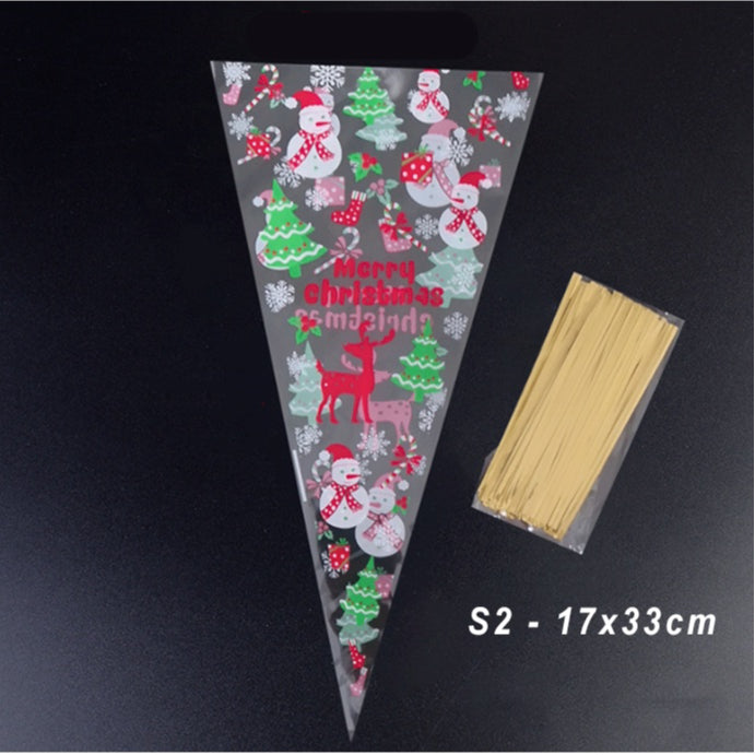 (50pcs) Triangle Transparent Plastic Bag Carrot Candy Bags Kids Birthday Party Decoration