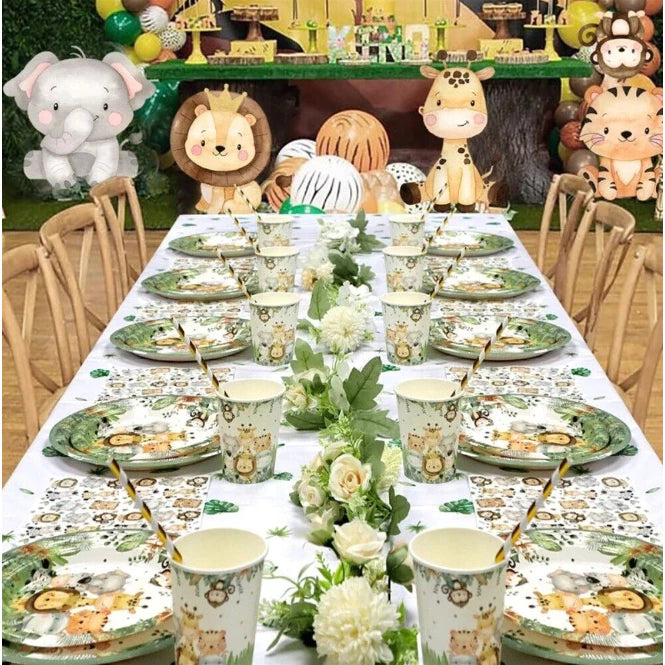 Jungle Animal Lion King Theme Design Disposable Tableware Set Jungle Safari theme