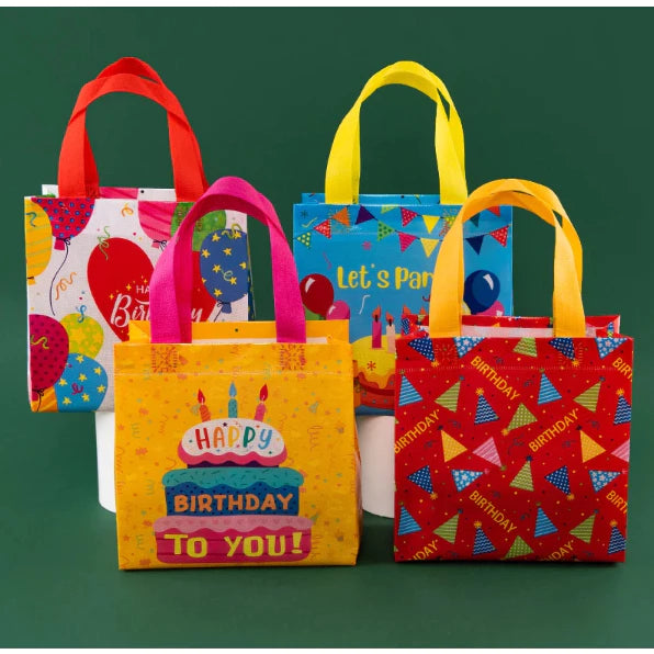 Birthday Party Gift Non-woven Eco Bag Cartoon Laminated Waterproof Handbag