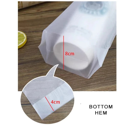 100pcs Take Out Plastic Transparent Packaging Bag for Milktea