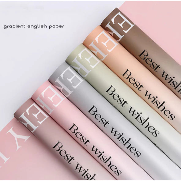 20pcs Gradient Best Wishes Bouquet Flower packaging Korean style wrapping paper