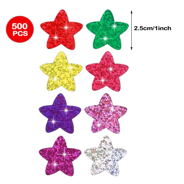 500Pcs Star Stickers for Reward Small Star Stickers Foil Tiny Star Metallic Stickers