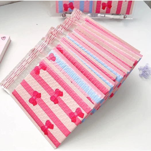 1pc BOW PATTERN Waterproof Bubble Mailers Padded Envelopes Poly Mailer Self Seal Envelope