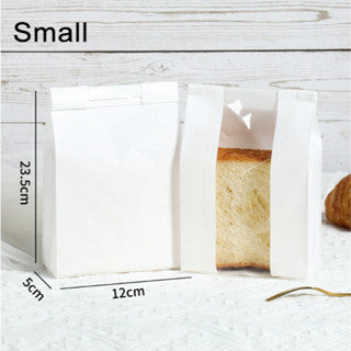 50pcs Brown Bread Bag with Tin Tie Self Sealing Toast Bread Pastry Packaging Bag