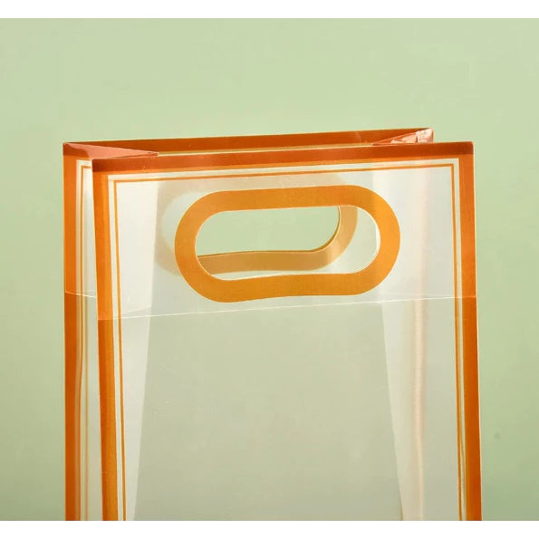 Colored Lining Frosted Plastic PVC Transparent Bags Souvenir Tote Bag