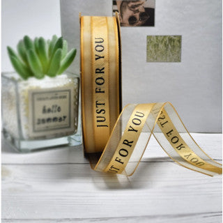 (2.5cmx50yards) BEST WISHES FOR YOU Organza Ribbon Wedding/Birthday Decoration