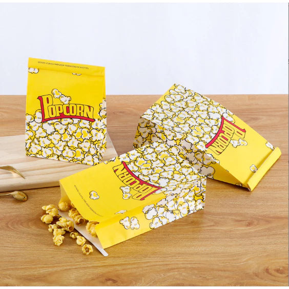 50pcs Popcorn Paper Bags Popcorn Container Snack Popcorn Packing Paper Bag