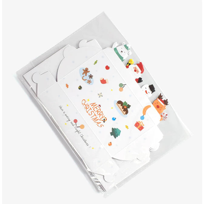 10Pcs 3d Christmas biscuit box Kraft Paper Candy Gift Box Cartoon Cookie Box