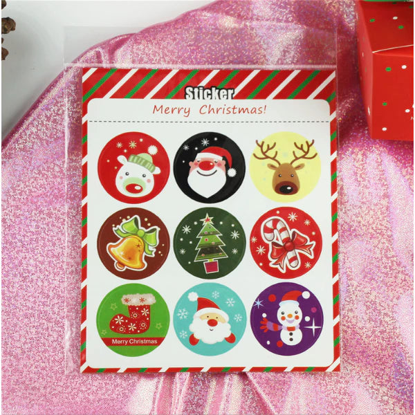 (10sheets/90pcs) Christmas Santa Label Sticker Gift Package Stickers for Candy Box
