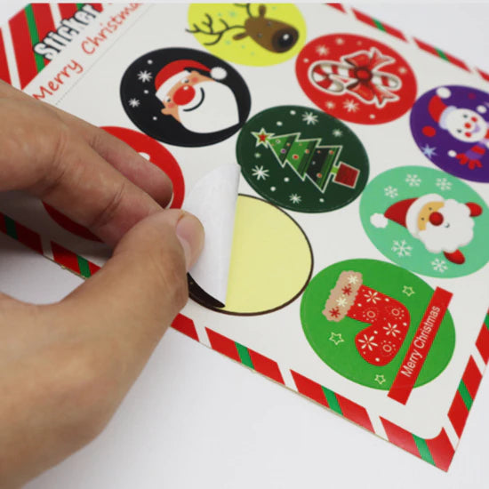 (10sheets/90pcs) Christmas Santa Label Sticker Gift Package Stickers for Candy Box
