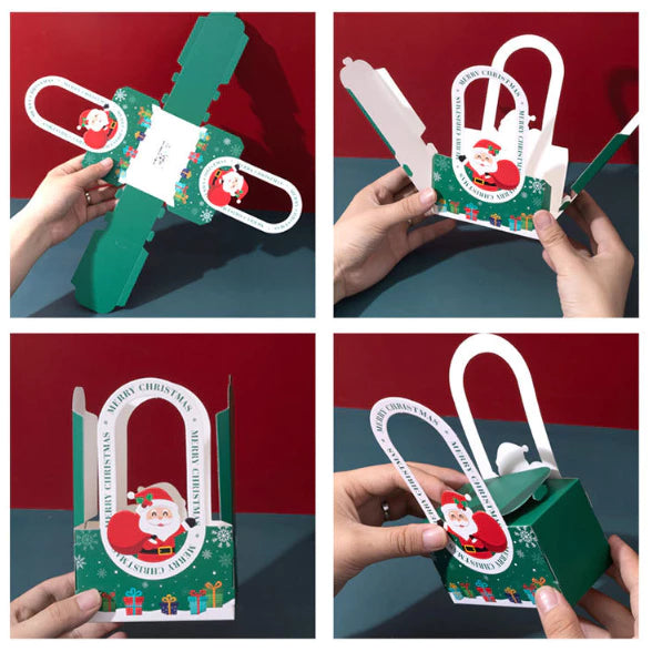 1pc Christmas Handheld Packaging Box Party & Event Gift Cookies Candy Gift Box