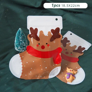 1pc Christmas Ziplock Plastic Gift Bags Candy party Packaging Bags
