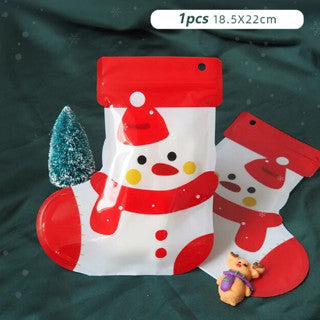 1pc Christmas Ziplock Plastic Gift Bags Candy party Packaging Bags