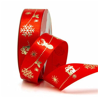 25 yards 2.5 cm Christmas Gift ribbon Wrapping merry christmas Gift satin Ribbon