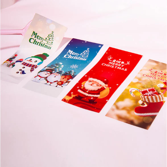 100 pcs/roll Rectangular Christmas long sticker gift box seal sticker label