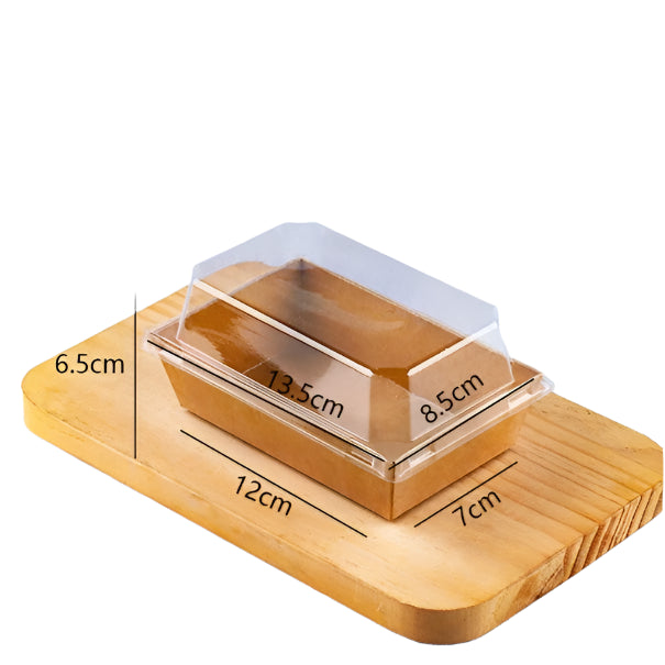 10pcs Transparent Square Cake, Sandwich Kraft Box Pastry Baking Gift Box