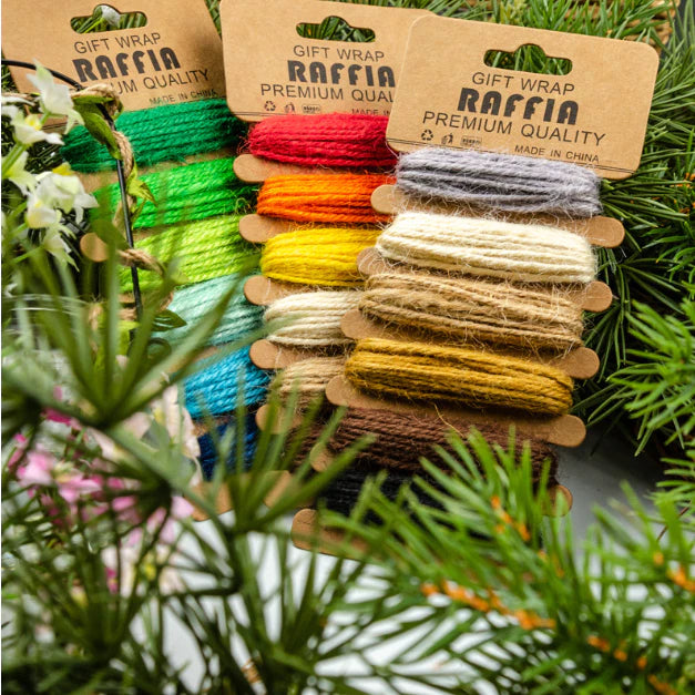 (5m/color) Six Color Card RAFFIA Rope Colored Weaving Decorative Raw Materials Colored RAFFIA