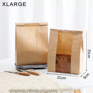 50pcs Brown Bread Bag with Tin Tie Self Sealing Toast Bread Pastry Packaging Bag