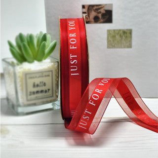 (2.5cmx50yards) BEST WISHES FOR YOU Organza Ribbon Wedding/Birthday Decoration