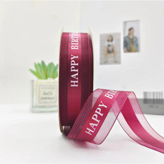 (2.5cmx50yards) BEST WISHES FOR YOU Organza Ribbon Wedding/Birthday Decoration