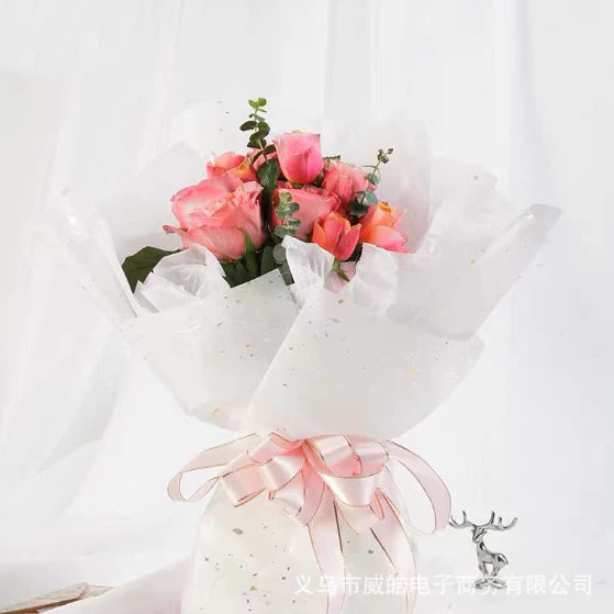 2.5cm double gold-rimmed satin ribbon flower bouquet packaging ribbon gift wrapper
