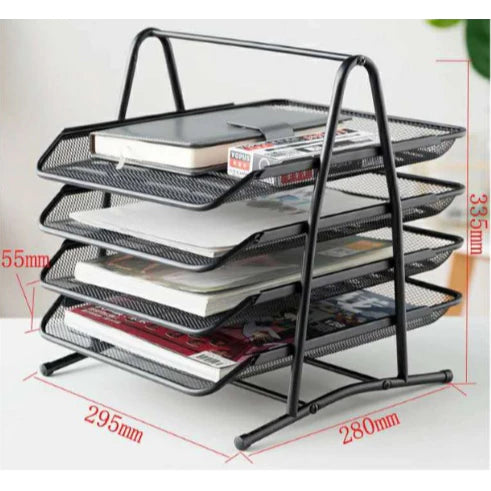 4 Layer Document Basket tray/wire mesh file tray/basket rack multi-layer storage box