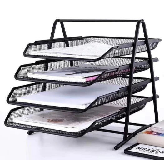 4 Layer Document Basket tray/wire mesh file tray/basket rack multi-layer storage box