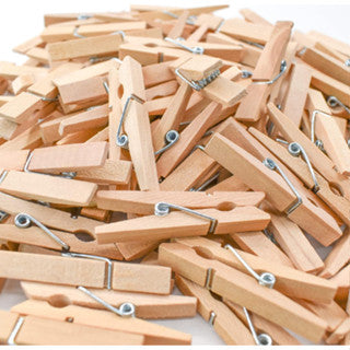 50pcs Natural Mini Wooden Clips for Clothespins Decorative Photos Papers