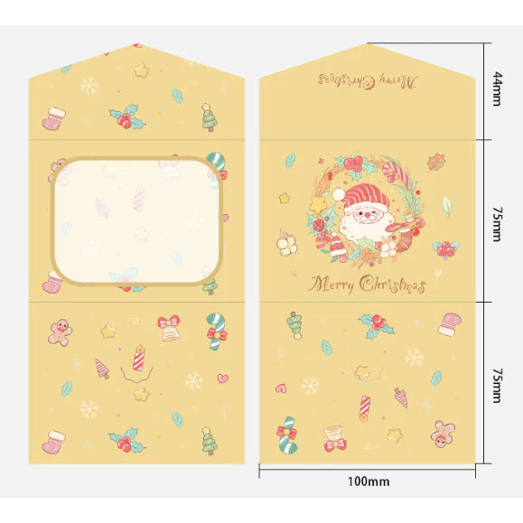 1pc New Christmas tri-fold greeting card Christmas small card gift message card