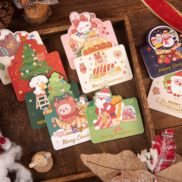 1pc New Christmas 3d greeting card Christmas small card gift message card