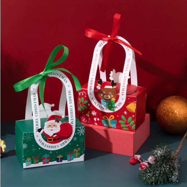 1pc Christmas Handheld Packaging Box Party & Event Gift Cookies Candy Gift Box