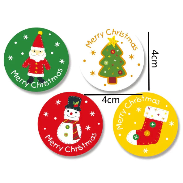 (10sheets/80pcs) Christmas Round Label Sticker Gift Package Stickers for Candy Box