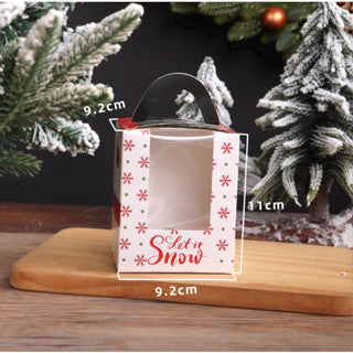 1pc Christmas window cupcake Solo packaging box muffin box egg tart box Pastry Box