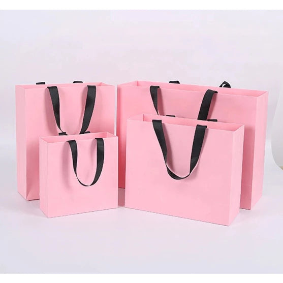 Flat Rope Paper Bag Gift Craft Paper Gift Plain Handle Hand bag