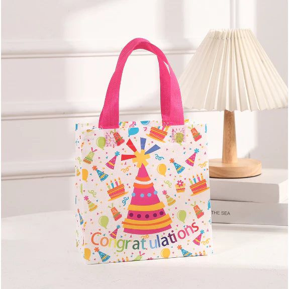Birthday Party Gift Non-woven Eco Bag Cartoon Laminated Waterproof Handbag