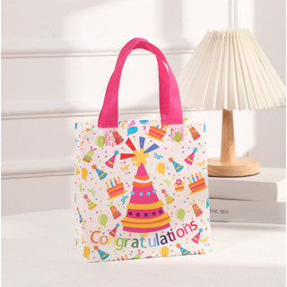 Birthday Party Gift Non-woven Eco Bag Cartoon Laminated Waterproof Handbag