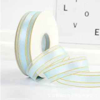 2.5cm/50yards Double gold edge packaging Gauze gift box handmade ribbon