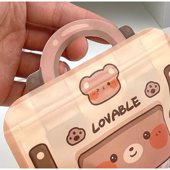 1pc Cute Cartoon Backpack Jewelry Small Object Storage Bag Snack Ziplock Packaging Bag