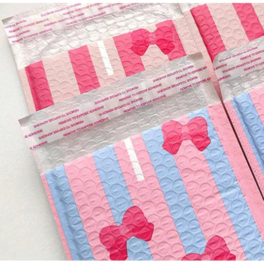1pc BOW PATTERN Waterproof Bubble Mailers Padded Envelopes Poly Mailer Self Seal Envelope