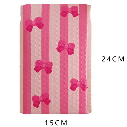 1pc BOW PATTERN Waterproof Bubble Mailers Padded Envelopes Poly Mailer Self Seal Envelope