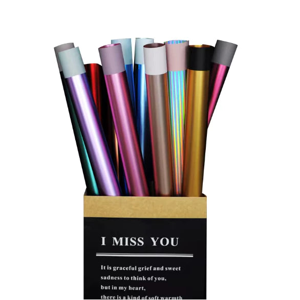 20pcs | Metallic Flower Paper Bouquet Wrapping Paper Wrapped Flower Paper