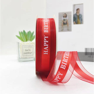 (2.5cmx50yards) BEST WISHES FOR YOU Organza Ribbon Wedding/Birthday Decoration