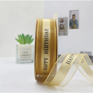 (2.5cmx50yards) BEST WISHES FOR YOU Organza Ribbon Wedding/Birthday Decoration