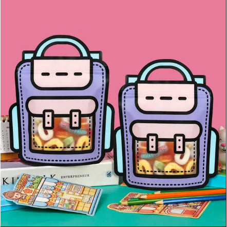 Window Plastic Self-sealing Candy Bags, Candy Bags for Birthday Party Loot Bag