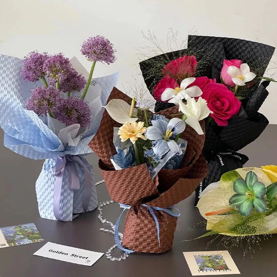 10pcs (50x50) 3D Embossed Bouquet Wrapper Paper flower wrapping paper