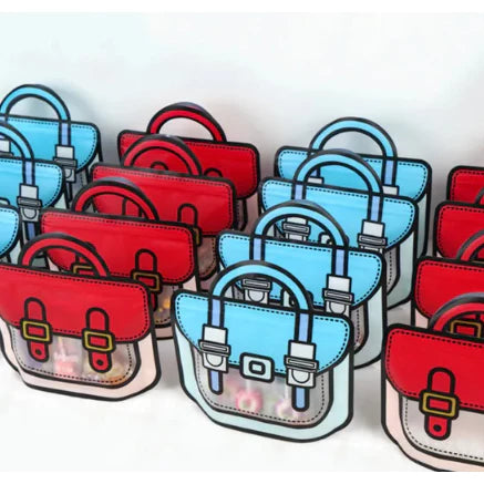 Pahiga Window Plastic Self-sealing Candy Bags, Candy Bags for Birthday Party Loot Bag