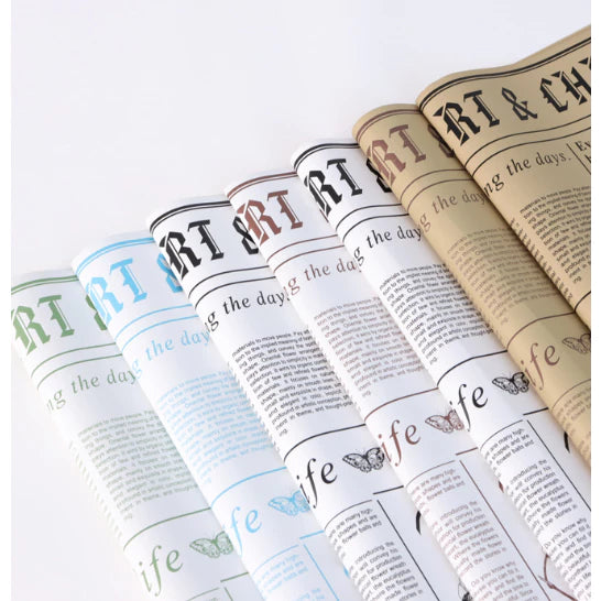 20pcs Eden Garden wrapping paper waterproof English news flower Wrapping paper