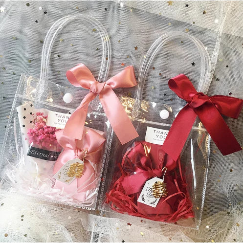 PVC/ Plastic Transparent Bag / Transparent Tote handbag gift Clear bag gift packaging bag