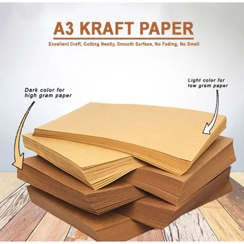 A3 KRAFT PAPER/BOARD 70GSM - 300 GSM Thick Paperboard