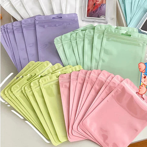 1pc Macaroon color ziplock bag, mobile phone case, jewelry ziplock bag